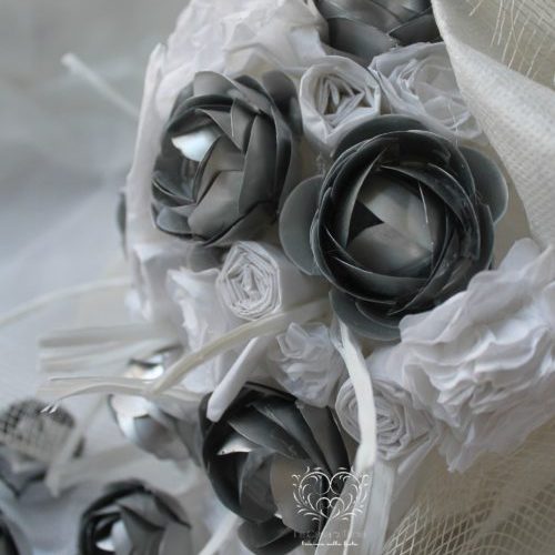 Bouquet bianco e metallo -Metalromantica-